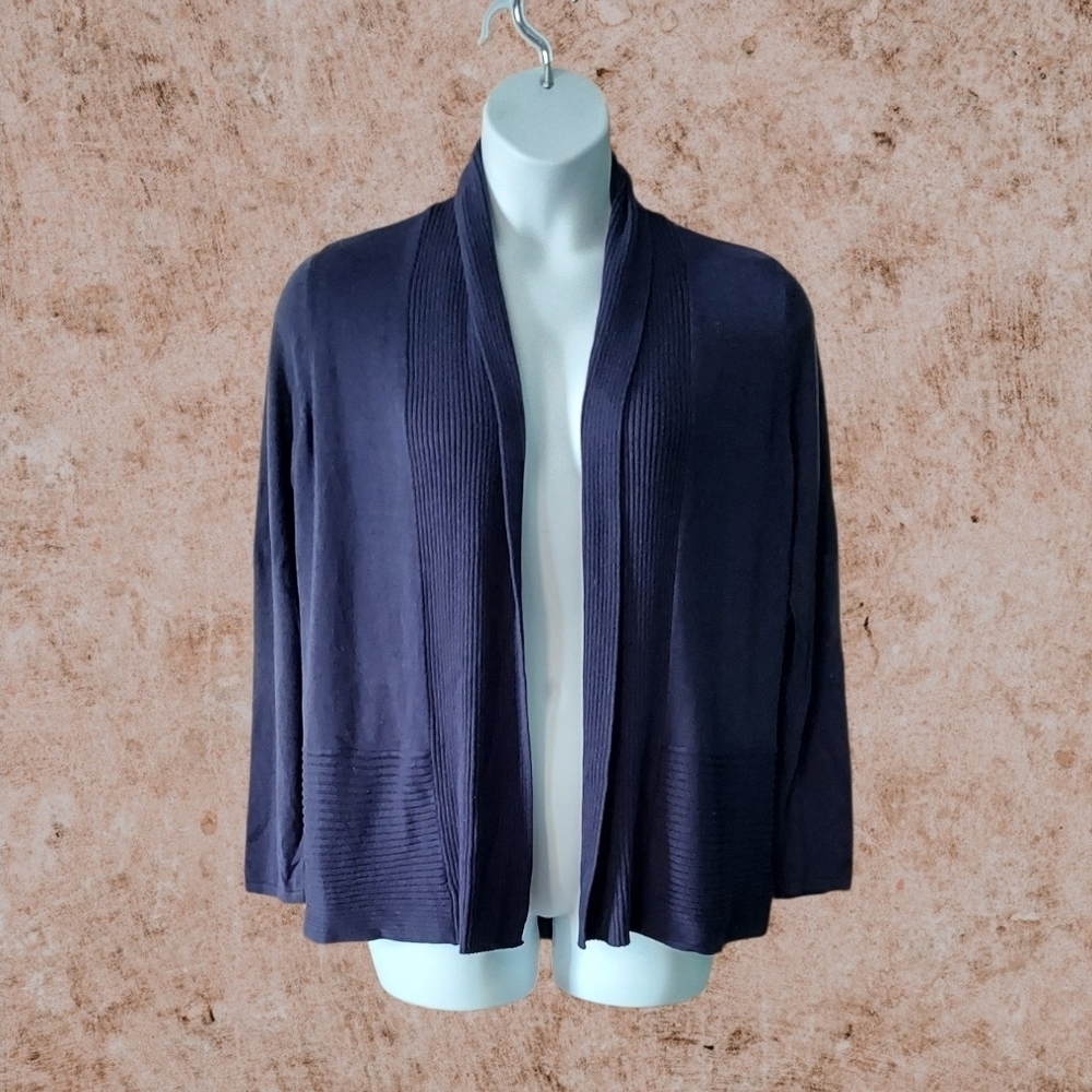 NWT Studio Works Deep Indigo Open Front Cardigan ~size medium